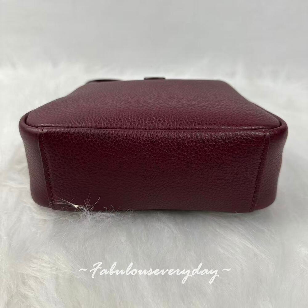 Coach Hadley Mini Crossbody Bag In Leather CAL60 Gold/Dark Wine Merlot NWT - Picture 7 of 9